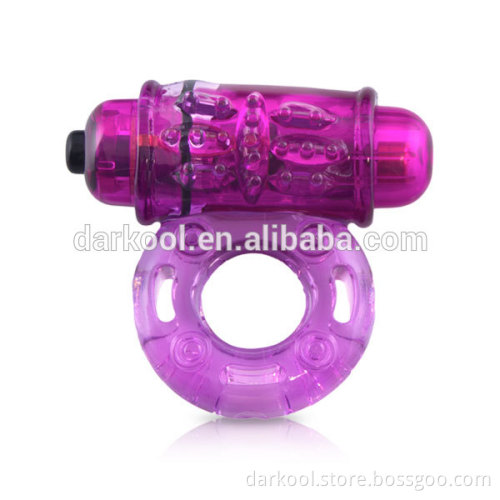 DC019/Powerful Male Sex Toy Vibrating Bullet Cock Rings Vibrator for men